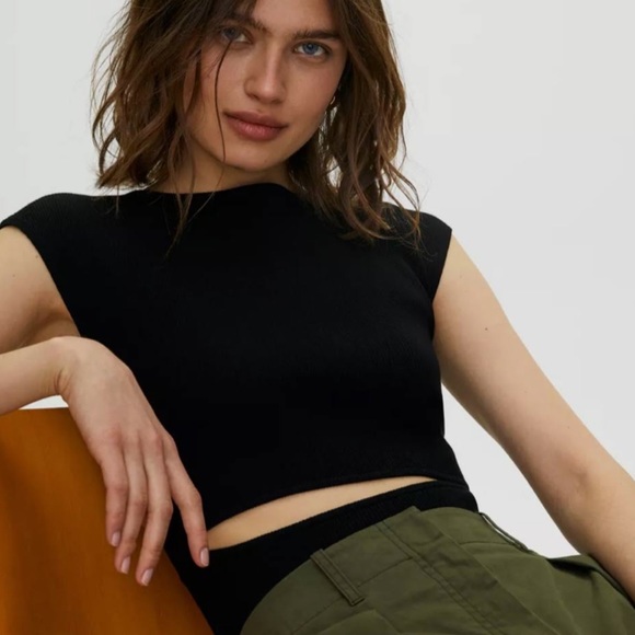 Wilfred Free Cut-Out Knit Top - Black Size XS - Picture 2 of 7